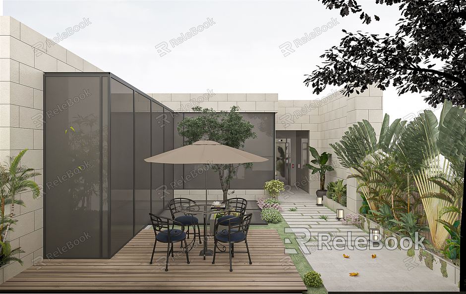 Modern Courtyard Courtyard Garden model