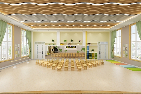 Modern Kindergarten Panlongwan Kindergarten Multi-function Hall 3d model