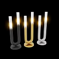 Modern U Shaped Black Desk Table Lamp With Transparent Tubes And LED Lights