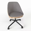 Office Chairs Upholstered In Multiple Colors With Wooden Details And Wheeled Base