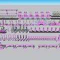Pink Structural Design Featuring Seating Areas Railings And Equipment Layout