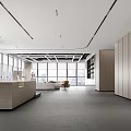 Modern Front Desk Office Reception Rest Area 3d model