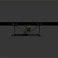 Commercial Industrial Equipment With Blue Metal Frame Long Bar Triangular Support And Wheels