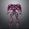 Pink Silver Biomechanical Robot Character Design With Mechanical Armor And Streamlined Structure 3d model