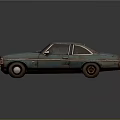 Vintage Teal Classic Sedan With Retro Design And Weathered Rustic Look
