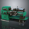 Green Lathe Machine Industrial Equipment For Metalworking With Rotating Spindle And Stable Base 3d model