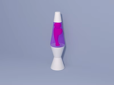 Modern Sleek Design White Lava Lamp With Purple Liquid For Home Decor 3d model