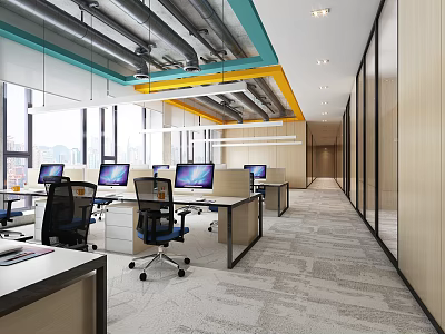 modern public office area office 3d model