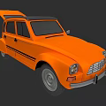 Orange Vintage Hatchback Car With Black Roof And Classic Exterior Design