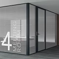 Modern Office Meeting Rooms Featuring Glass Partitions And Numbered Signs