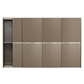 Poliform Light Luxury Solid Wood sliding door Wardrobe 3d model