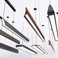 Contemporary Linear Pendant Lights with Sleek Metal and Wooden Accents for Modern Home Interiors