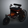 Vintage Tricycle With Black Seat Wooden Body And Large Wheels As Early Transportation