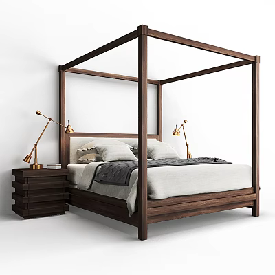 Double bed 3d model
