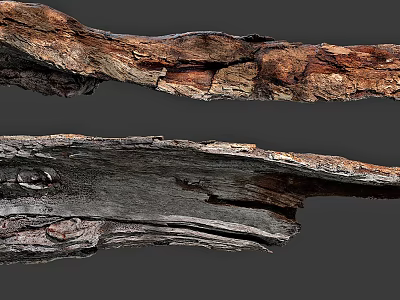 Natural Wood And Stone Material Featuring Organic Texture And Raw Surface Grain 3d model
