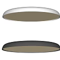 Pair Of Modern Round Flush Mount Ceiling Lights Gray And Black With White Illumination