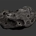 Natural Rough Stone With Irregular Holes And Grayish Brown Surface Texture