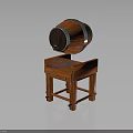 Wooden Barrel Shaped Furniture With Sturdy Wooden Stand And Classic Design