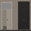 Modern Double Doors In White And Black Wood With Brass Handles Interior Design Style