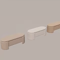 Beige Upholstered Sofa Bench With Modern Cylindrical Legs And Comfortable Design