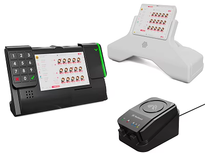 Business Equipment Including POS Terminals With Touch Screens And Card Readers 3d model