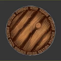 Rustic Wooden Barrel Shaped Coffee Table With Metal Hoops And Natural Wood Texture