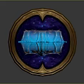 Blue Decorative Storage Box With Flame Shaped Ornaments Golden Base And Purple Patterns