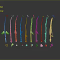 Vibrant Fishing Rods With Multicolored Designs Long Handles And Decorative Tips