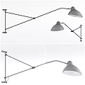 Modern Wall Lamp with Adjustable Arm Sleek Metal Structure and Round Shade for Home Lighting