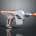 White And Orange Handheld Tool With Gun Shaped Design And Orange Tip 3d model
