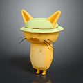 Yellow Game and Movie Character With Big Ears Light Green Hat and Small Mustache