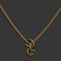 V Shaped Knotted Brown Rope With Tightly Tied Knot Isolated On Dark Background