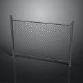 Chain Link Fence Structure With Steel Support Posts And Wire Mesh