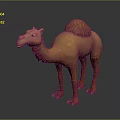 Realistic Dromedary Camel 3D Model With Orange Brown Fur And Furry Hump Detailed Rendering