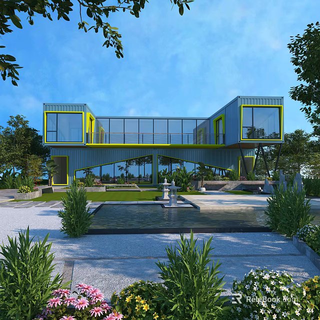 Modern Industrial Equipment Facility With Glass Structure And Efficient Operations 3d model