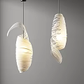 Modern White Pendant Lights With Twisted Woven Design For Interior Decor