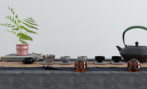 New Chinese Tea Set Tea Set 3d model