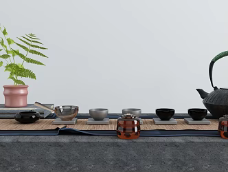 New Chinese Tea Set Tea Set 3d model