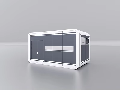 Modern Space Capsule With Gray And White Exterior Compact Structure And Panels 3d model