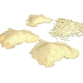 Golden Granular Material With Various Shapes And Sizes On White Background
