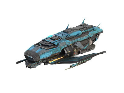 Futuristic Blue Fighter Jet With Sleek Aerodynamic Design Advanced Weapon Systems And Detailed Structure 3d model