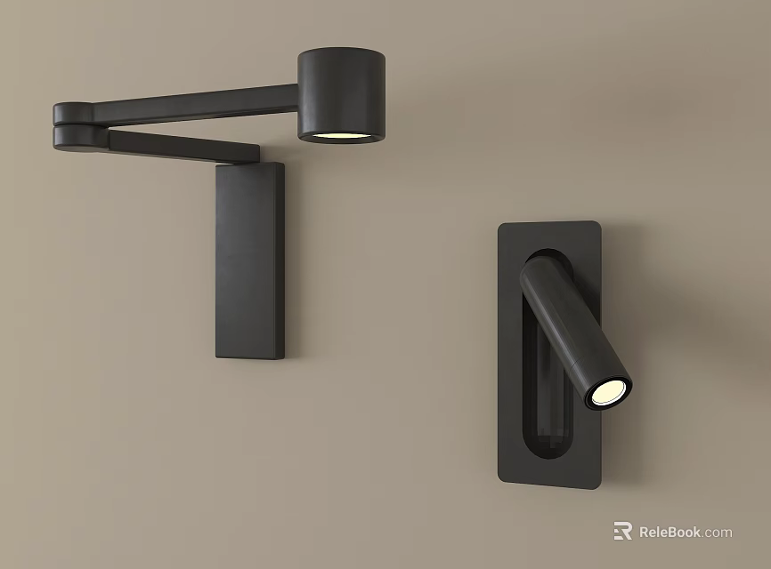 Modern Black Wall Lamps With Adjustable Arm And Sleek Design For Home Lighting 3d model 