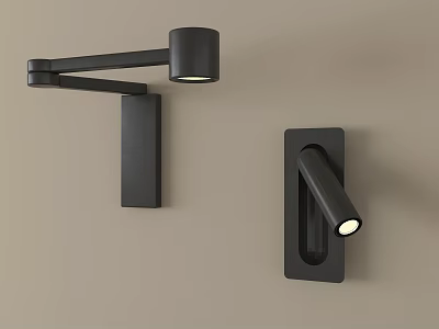 Modern Black Wall Lamps With Adjustable Arm And Sleek Design For Home Lighting 3d model