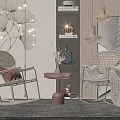 Wicker Rocking Chairs in Modern Living Space with Side Table and Decorative Accents