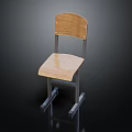 Simple Design Modern Single Chair With Wooden Seat And Backrest And Metal Frame