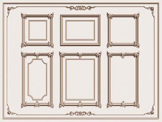 European style plaster line plaster carved wall board line 3d model