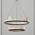 Modern Golden Double Layered Chandelier With Mountain Shaped Design And Warm Lighting