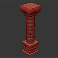 Decorative Brick Column With Square Base Top And Architectural Design Element 3d model