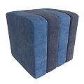 Modern Upholstered Ottoman Footstools in Blue and Gray for Living Room Decor