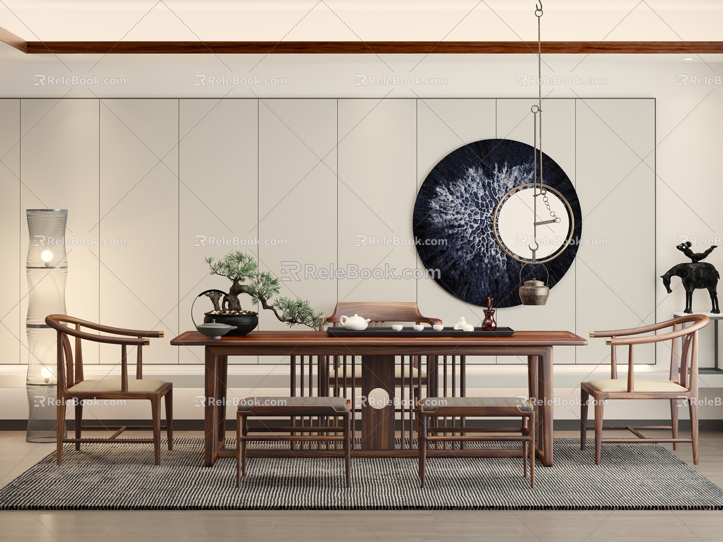 New Chinese Tea Room 3d model